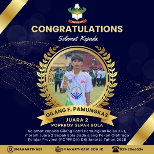 GILANG F. PAMUNGKAS - JUARA 2 PORPROV SEPAK BOLA