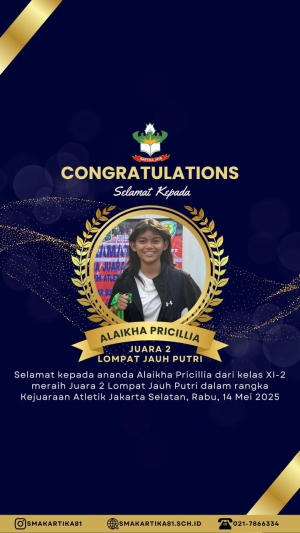 ALAIKHA PRICILLIA - JUARA 2 LOMPAT JAUH PUTRI